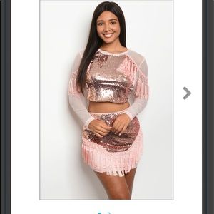 Sequin Skirt Set